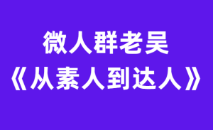 微人群老吴《从素人到达人》视频课程-田宇情感缘