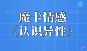 魔卡情感《认识异性》开启你的爱情故事-田宇情感缘