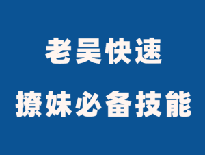 老吴《快速撩妹必备技能》高手必掌握的知识-田宇情感缘